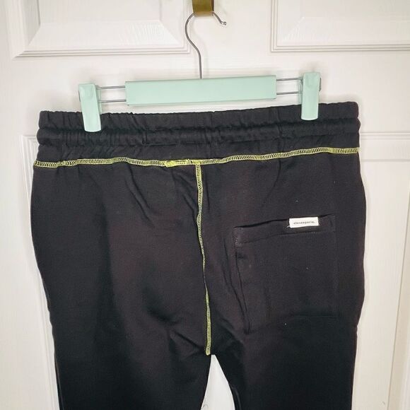 Elevenparis Contrast Stiched Joggers Cotton Black Neon Line Green Stitching M - Picture 5 of 9